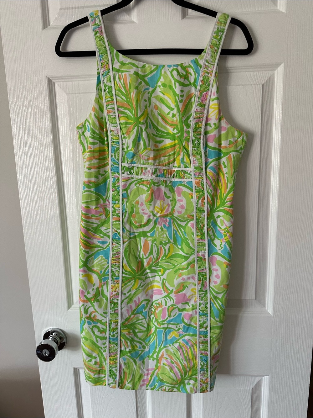 Lilly Pulitzer Green Pink Blue Floral Shift Dress